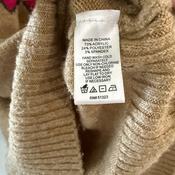 Cabincore Cece Fair Isle Funnel Neck Sweater Small Oversized Relaxed EUC Cozy - Picture 5 of 6